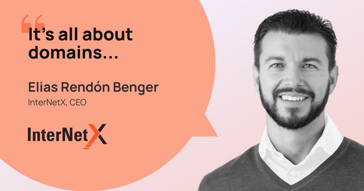 Elias Rendon Berger was appointed CEO at InterNetX in 2023. He aims to guide InterNetX to be the innovation pacemaker and trusted advisor in the domain industry, solidifying its position as the domain business leader within the entire IONOS Group.