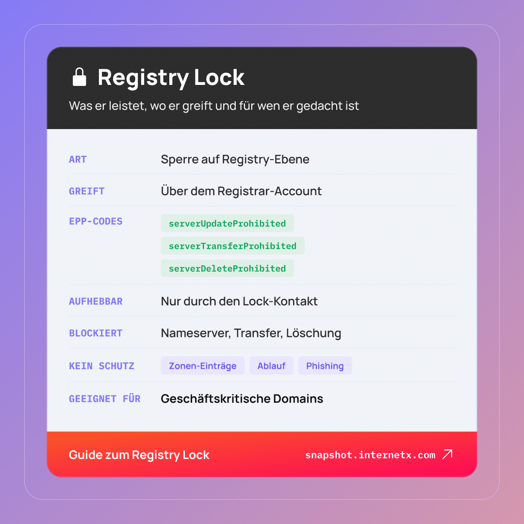 Registry Lock in Übersicht